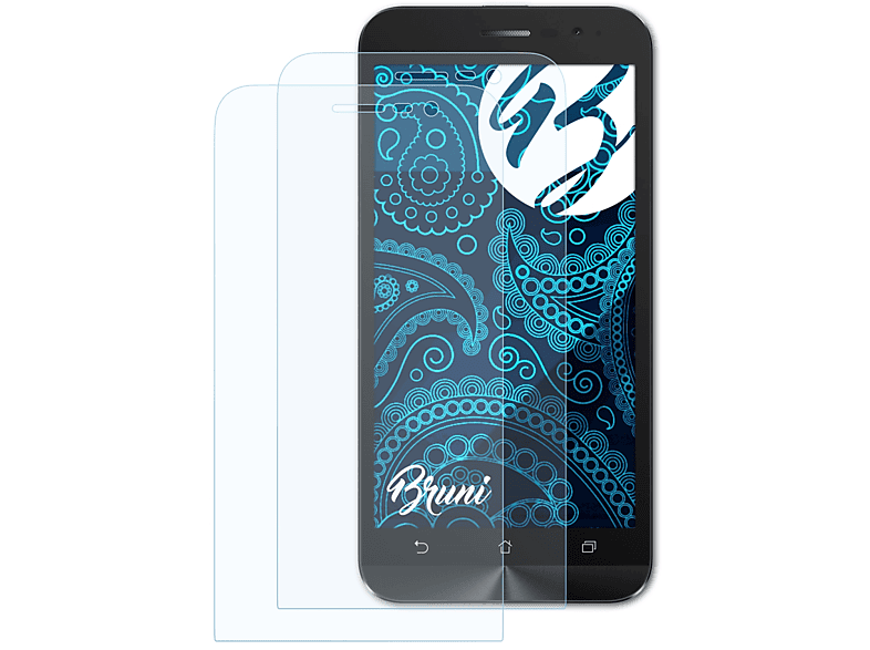 BRUNI 2x Basics-Clear Schutzfolie(für Asus ZenFone Go (ZB500KL))