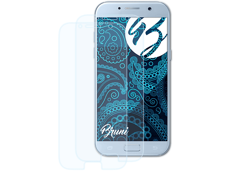 BRUNI 2x Basics-Clear Schutzfolie(für Galaxy A5 (2017) Samsung Front)
