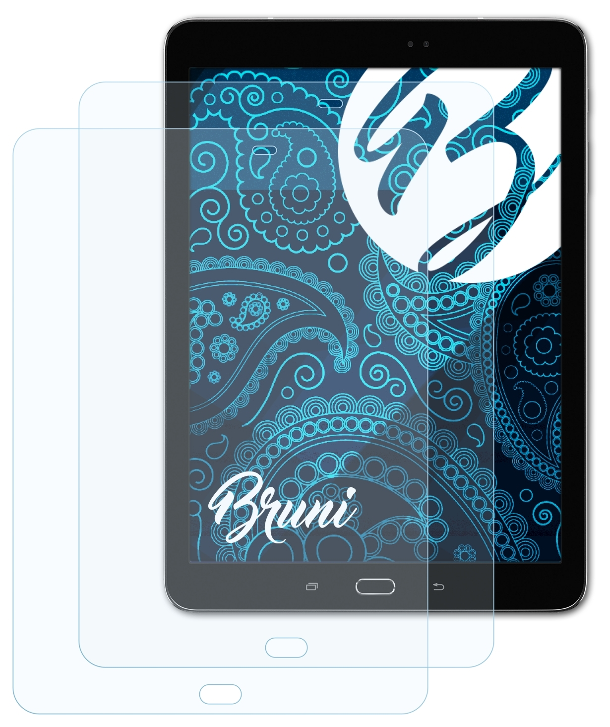 BRUNI 2x Basics-Clear Schutzfolie(für Galaxy Samsung 9.7) S3 Tab