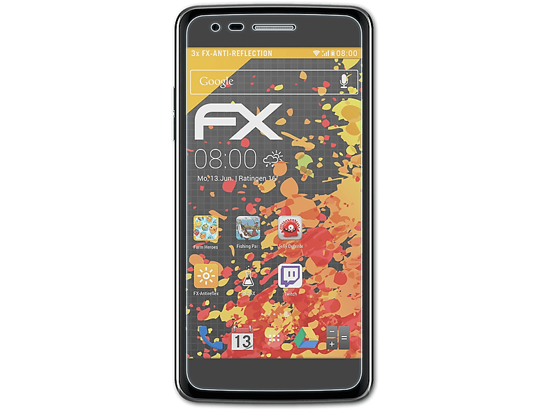 ATFOLIX 3x FX-Antireflex Displayschutz(für LG K8 (2017))