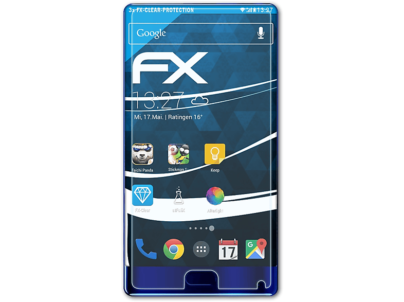 ATFOLIX 3x FX-Clear Displayschutz(für Doogee Mix)