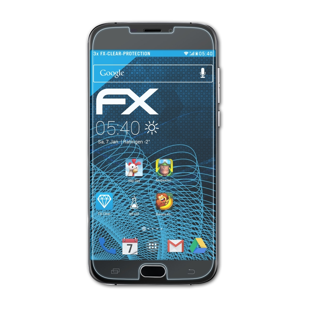 ATFOLIX 3x FX-Clear Displayschutz(für Doogee Pro) X9