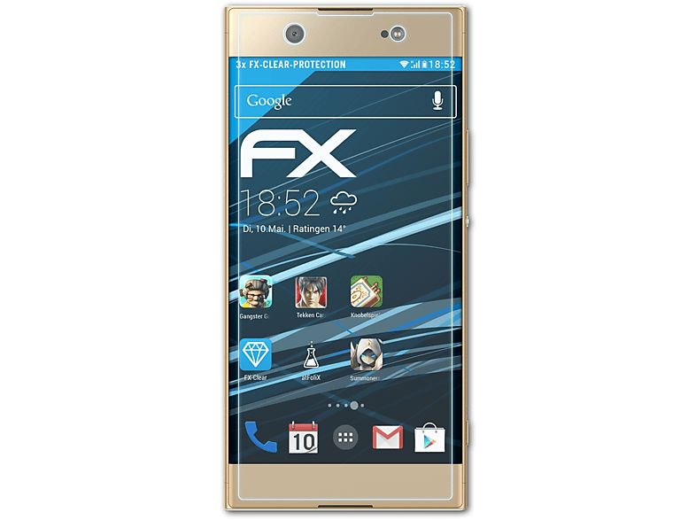 ATFOLIX Sony 3x XA1 Ultra) FX-Clear Xperia Displayschutz(für