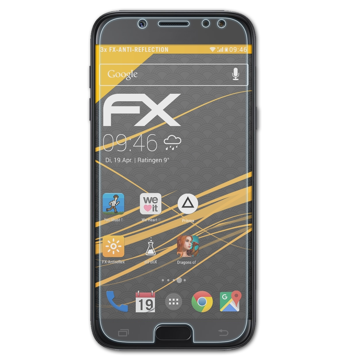 ATFOLIX 3x FX-Antireflex Galaxy Samsung J5 Displayschutz(für (2017))
