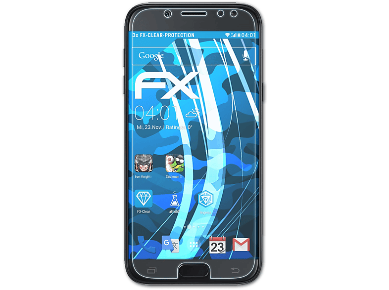 ATFOLIX 3x FX-Clear Displayschutz(für Samsung Galaxy J5 (2017))