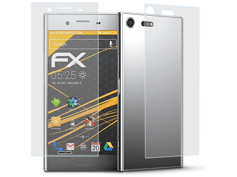 FX-Antireflex Xperia 3x Sony Displayschutz(für XZ ATFOLIX Premium)
