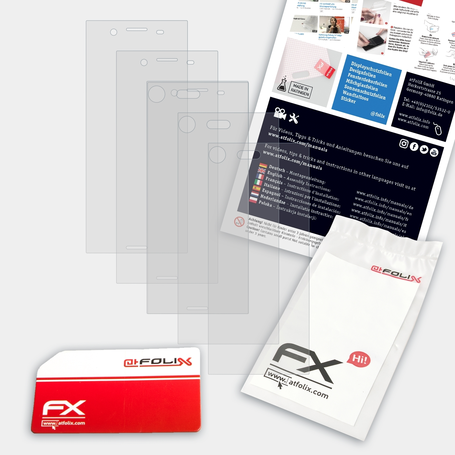 ATFOLIX 3x FX-Antireflex Displayschutz(für Sony Xperia XZ Premium)