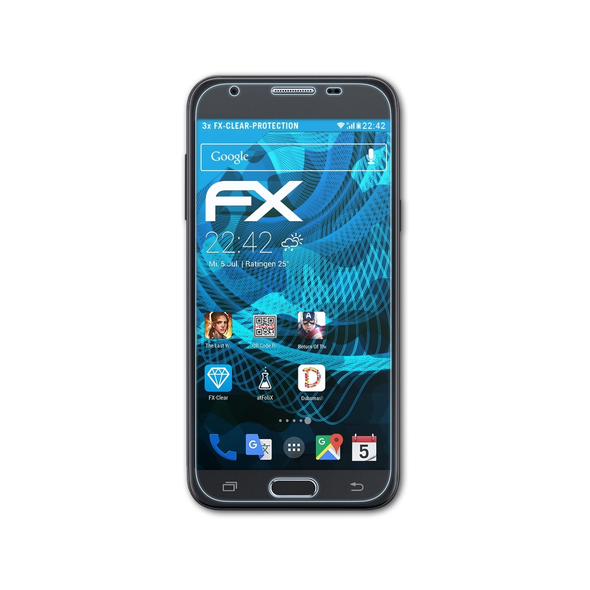 Samsung Galaxy ATFOLIX Prime) Displayschutz(für 3x FX-Clear J3