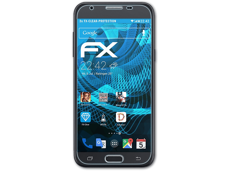 Displayschutz(für J3 ATFOLIX Samsung Galaxy FX-Clear Prime) 3x