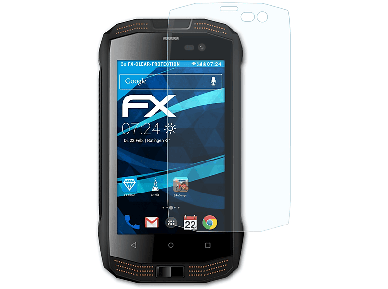 ATFOLIX 3x FX-Clear Displayschutz(für AGM A2 Rio)