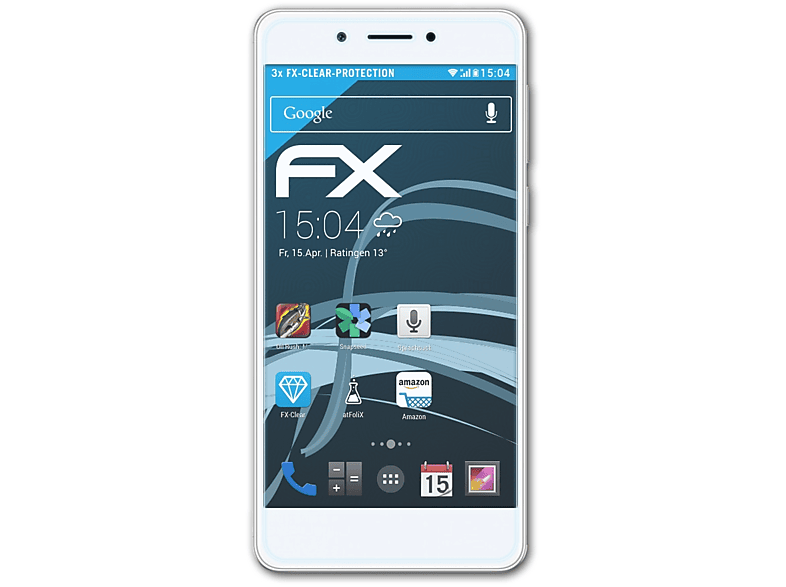 ATFOLIX 3x Displayschutz(für Honor FX-Clear Huawei 6C)