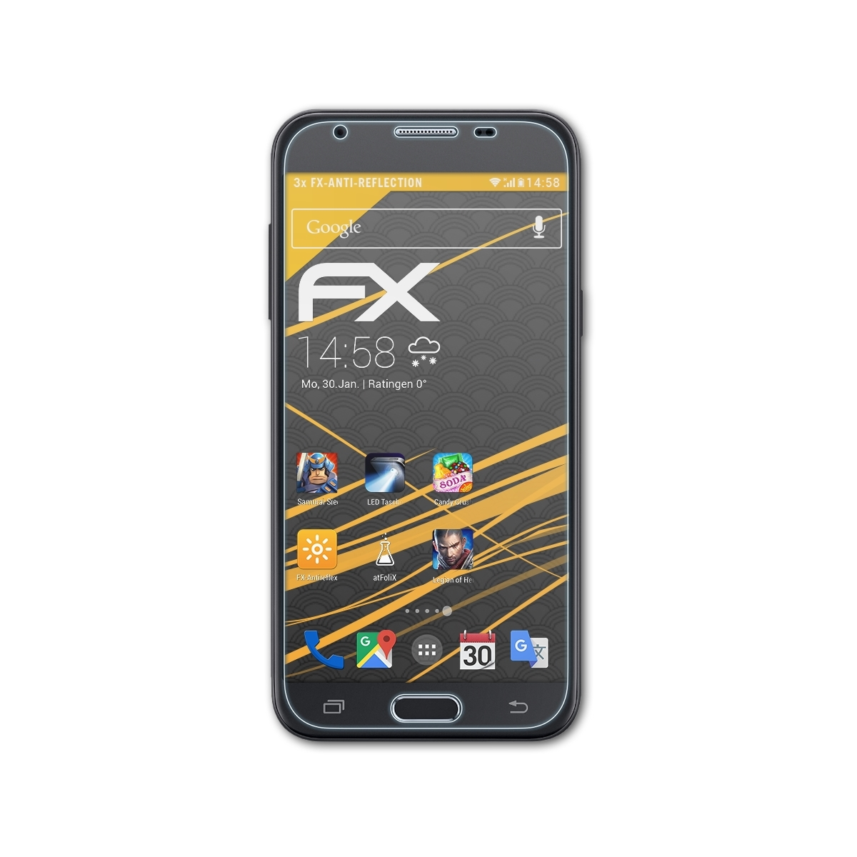 ATFOLIX FX-Antireflex Displayschutz(für Prime) 3x Samsung Galaxy J3