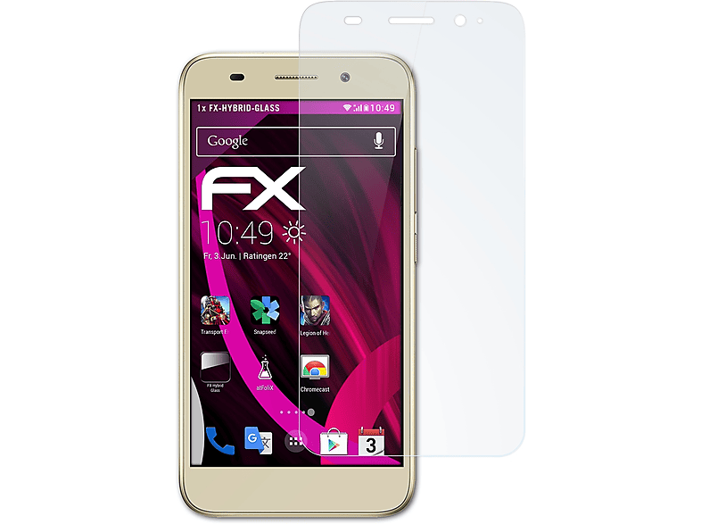 ATFOLIX FX-Hybrid-Glass Schutzglas(für Huawei Y3 2017)