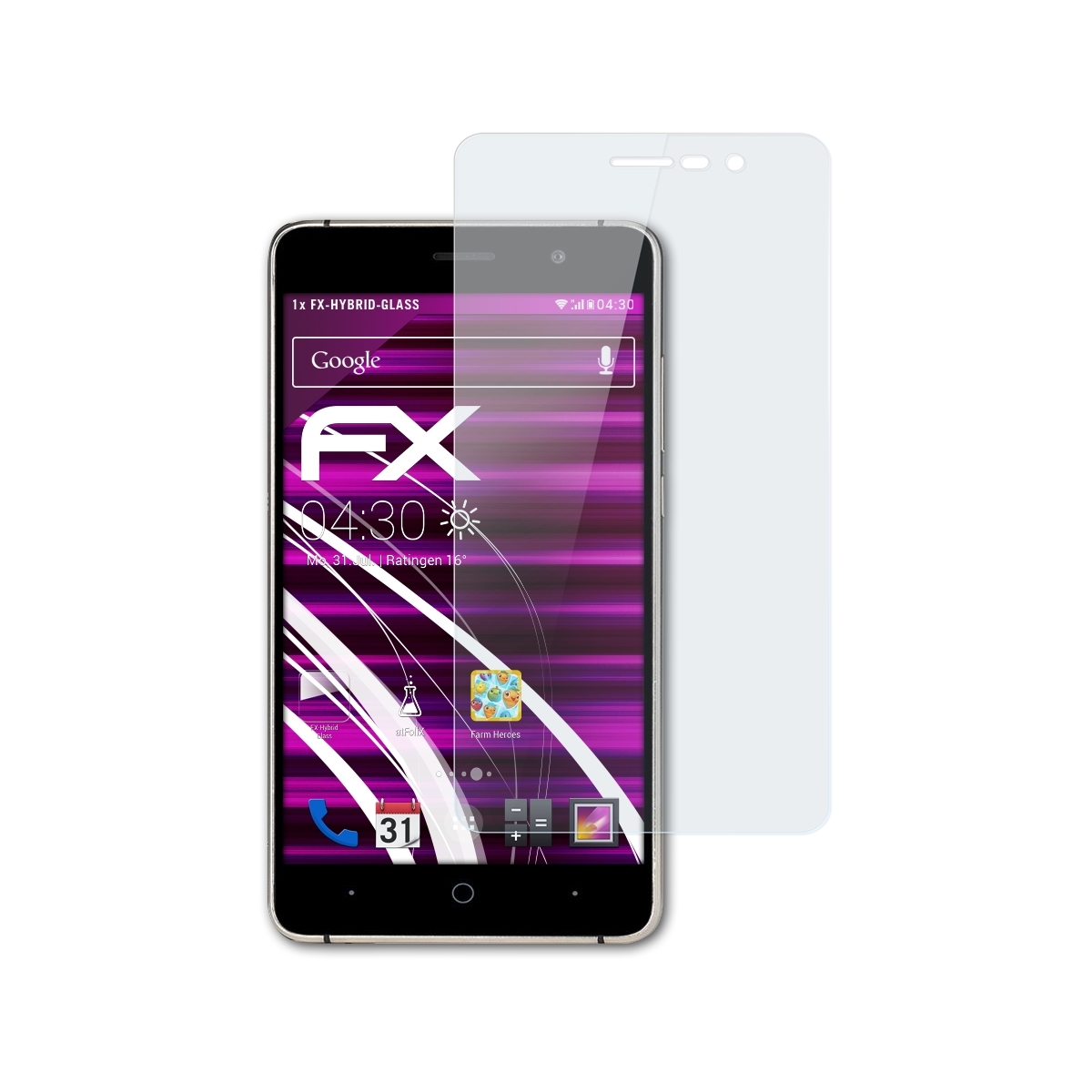 ATFOLIX X10) Doogee Schutzglas(für FX-Hybrid-Glass