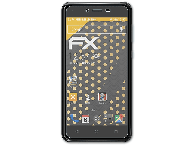 ATFOLIX Wiko Max) FX-Antireflex 3x Displayschutz(für Jerry