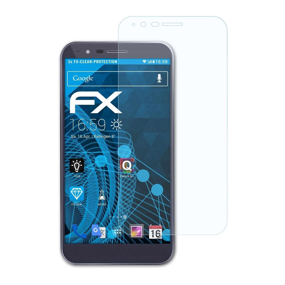 ATFOLIX 3x Plus LG FX-Clear Displayschutz(für 3 (TP450)) Stylo