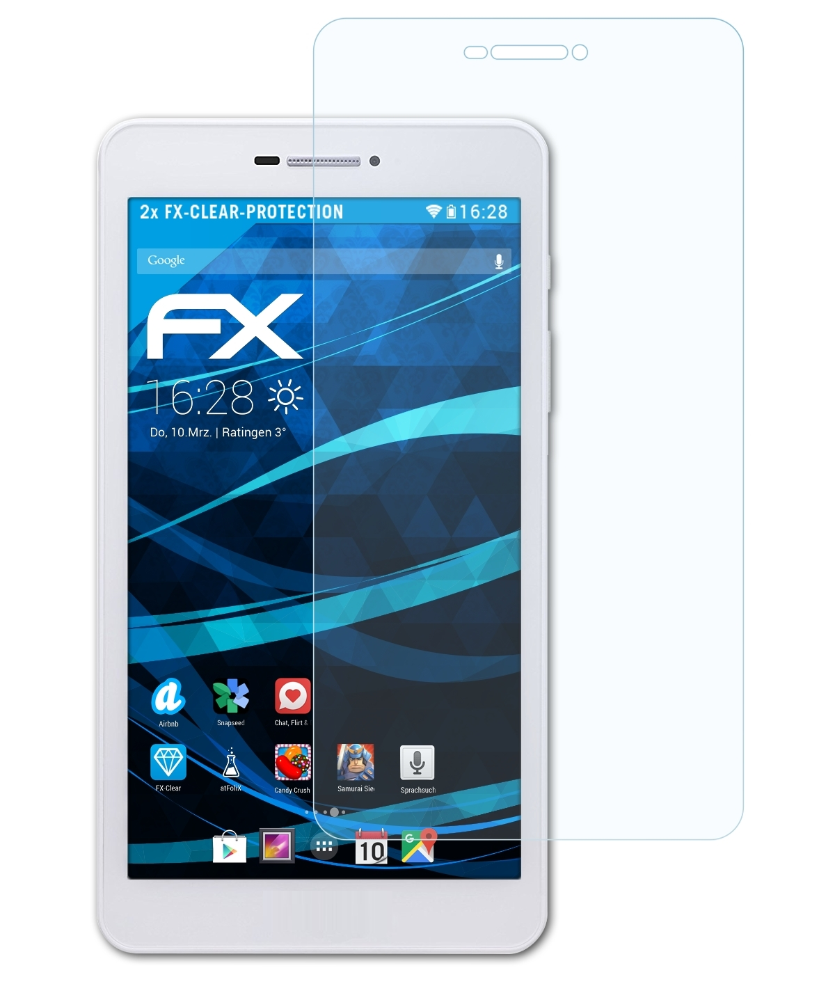 ATFOLIX 2x FX-Clear Displayschutz(für Acer 7 (B1-733)) Talk Iconia