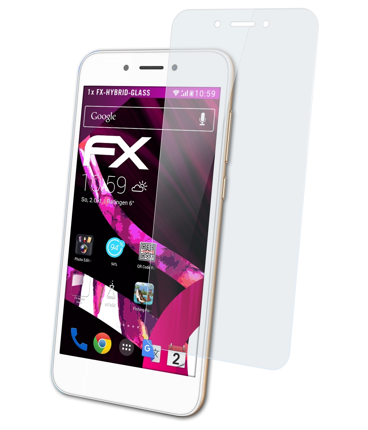 ATFOLIX FX-Hybrid-Glass Schutzglas(für Huawei Honor 6A)