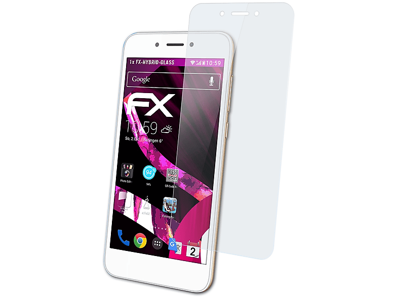 6A) FX-Hybrid-Glass Schutzglas(für ATFOLIX Honor Huawei