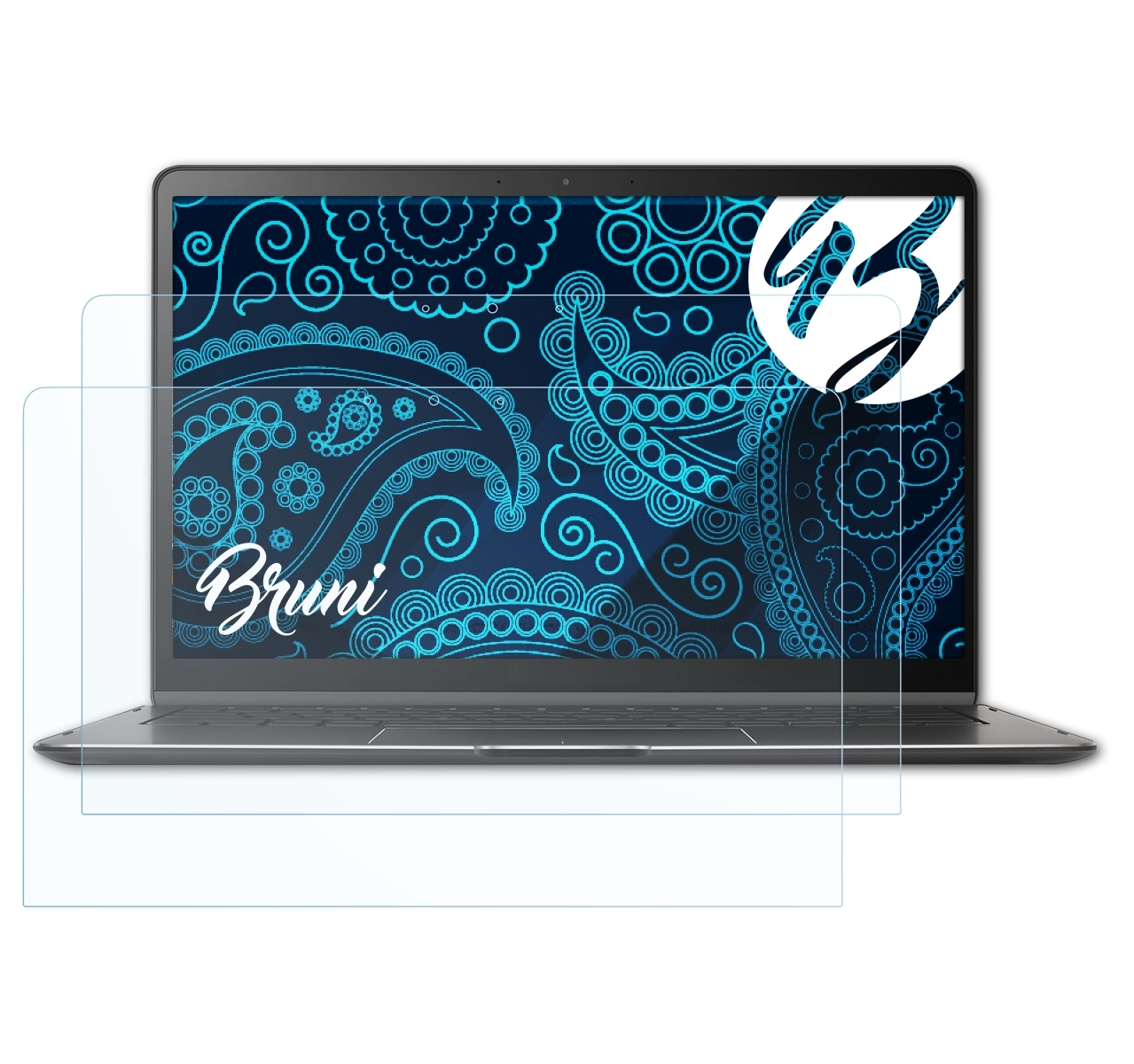 BRUNI 2x Flip Schutzfolie(für Asus S (UX370UA)) ZenBook Basics-Clear