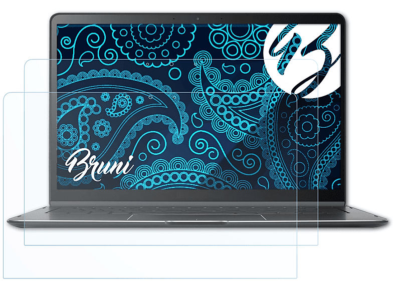 BRUNI 2x Basics-Clear Schutzfolie(für Asus ZenBook Flip S (UX370UA)) | Tabletschutzfolien