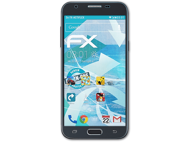 Samsung 3x Galaxy Prime) J3 ATFOLIX Displayschutz(für FX-ActiFleX