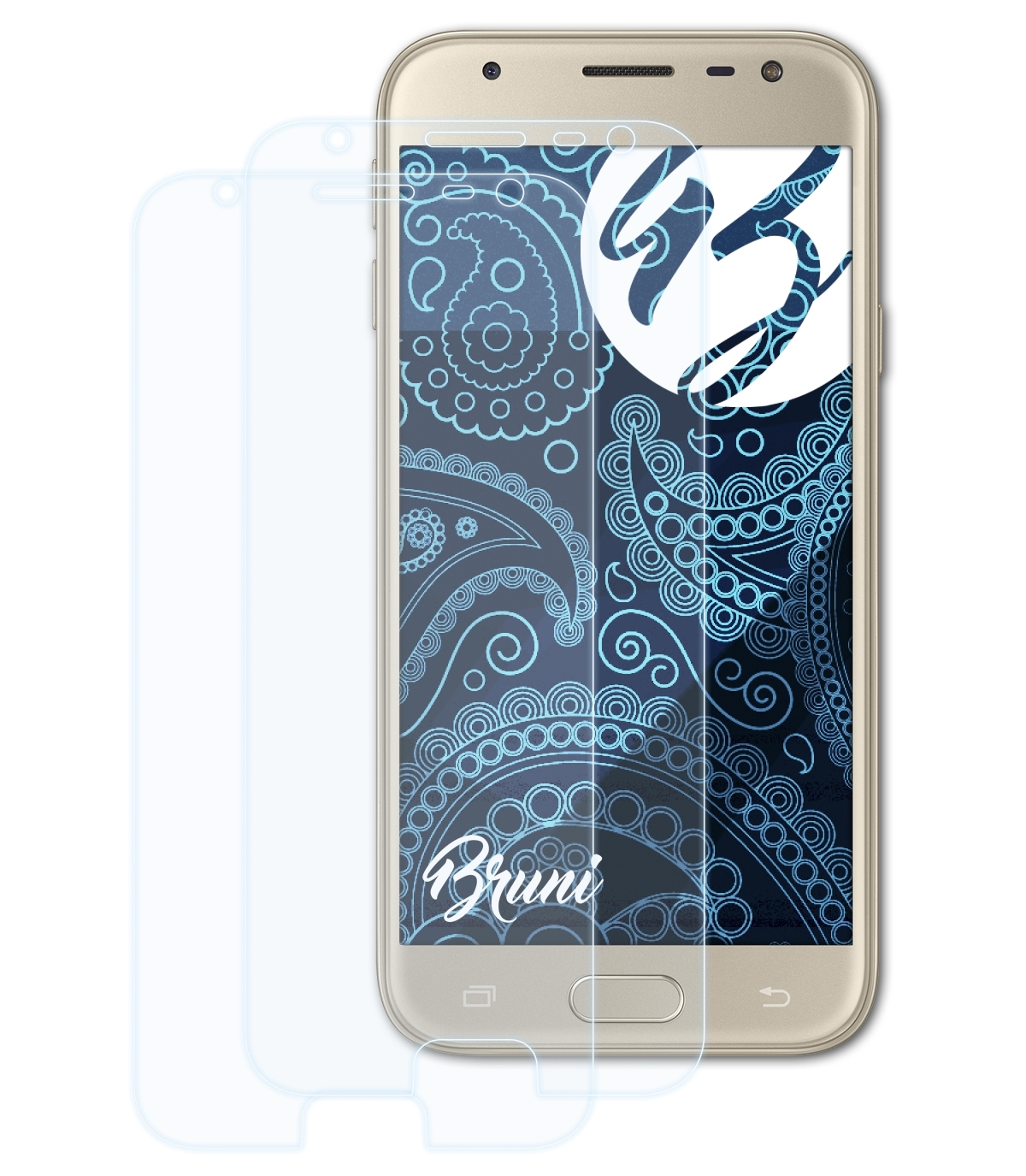 BRUNI 2x Basics-Clear Schutzfolie(für Samsung Duos) Galaxy J3 (2017)