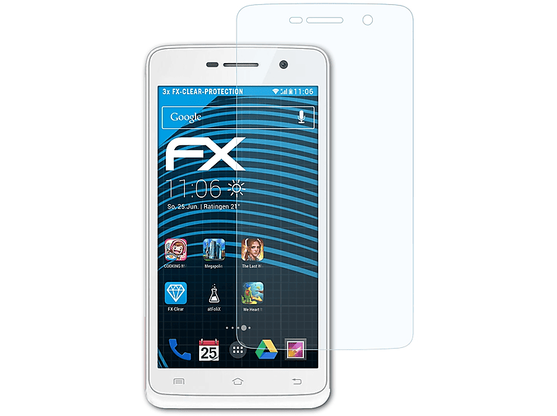 ATFOLIX FX-Clear Vivo Y21L) 3x Displayschutz(für