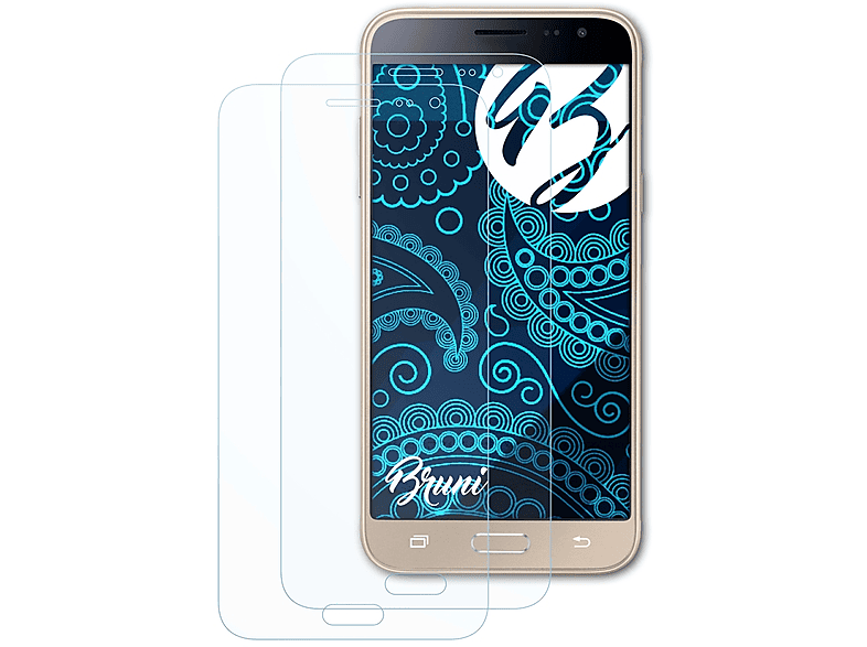 BRUNI 2x Basics-Clear Schutzfolie(für J3 (SM-J320)) Samsung Galaxy Pro