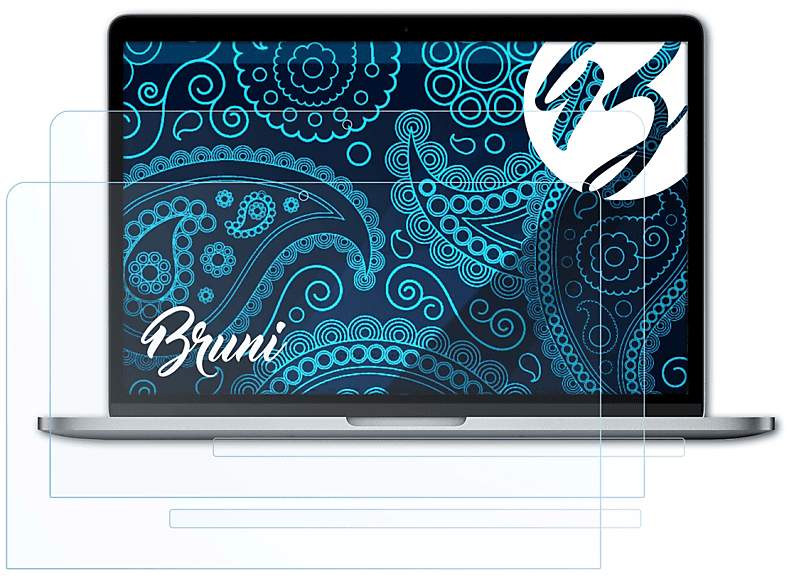 BRUNI 2x Basics-Clear Schutzfolie(für Apple MacBook Pro 2017 13 inch (incl. Touch Bar))