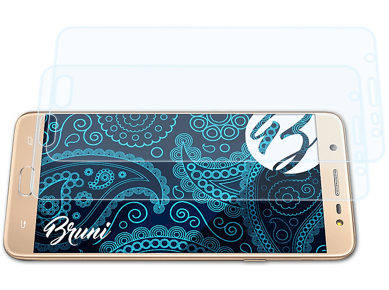BRUNI 2x J7 Max) Basics-Clear Samsung Schutzfolie(für Galaxy