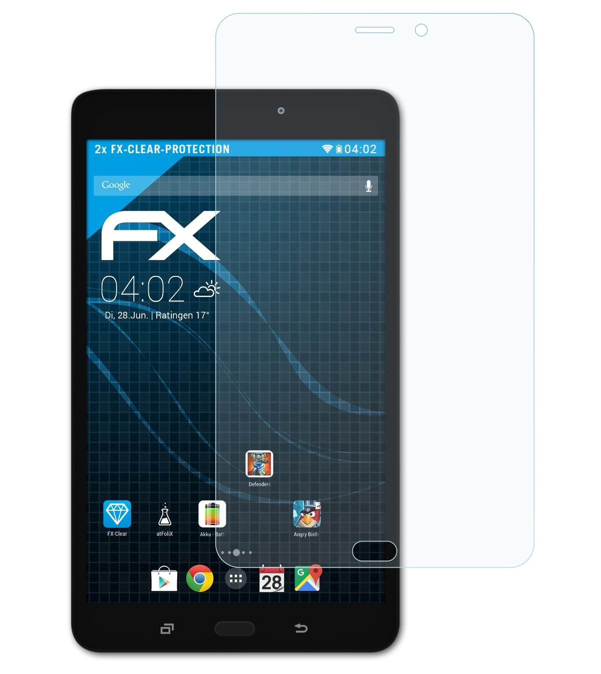FX-Clear 2x 8.0 Galaxy ATFOLIX Tab Displayschutz(für A (2017)) Samsung
