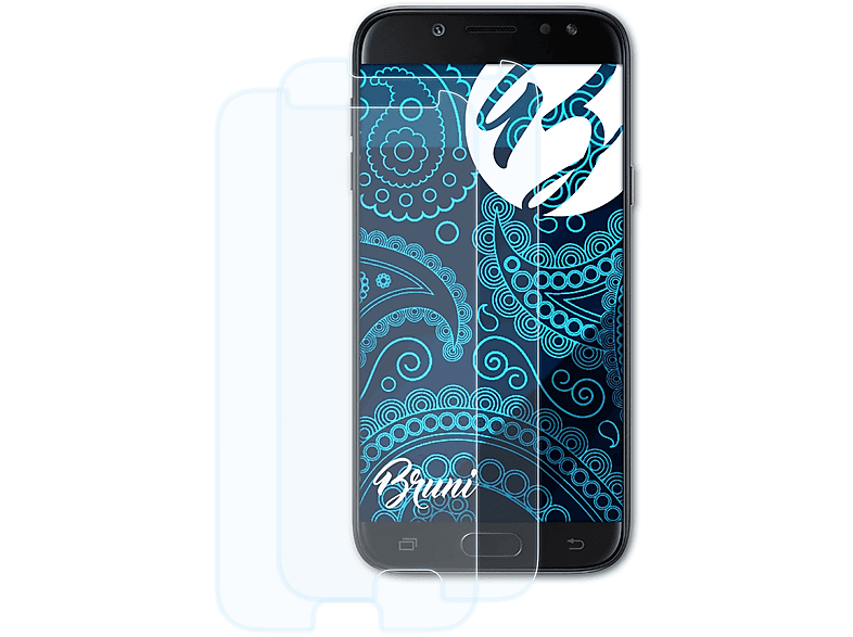 BRUNI 2x Basics-Clear Schutzfolie(für Samsung Galaxy J7 (2017))