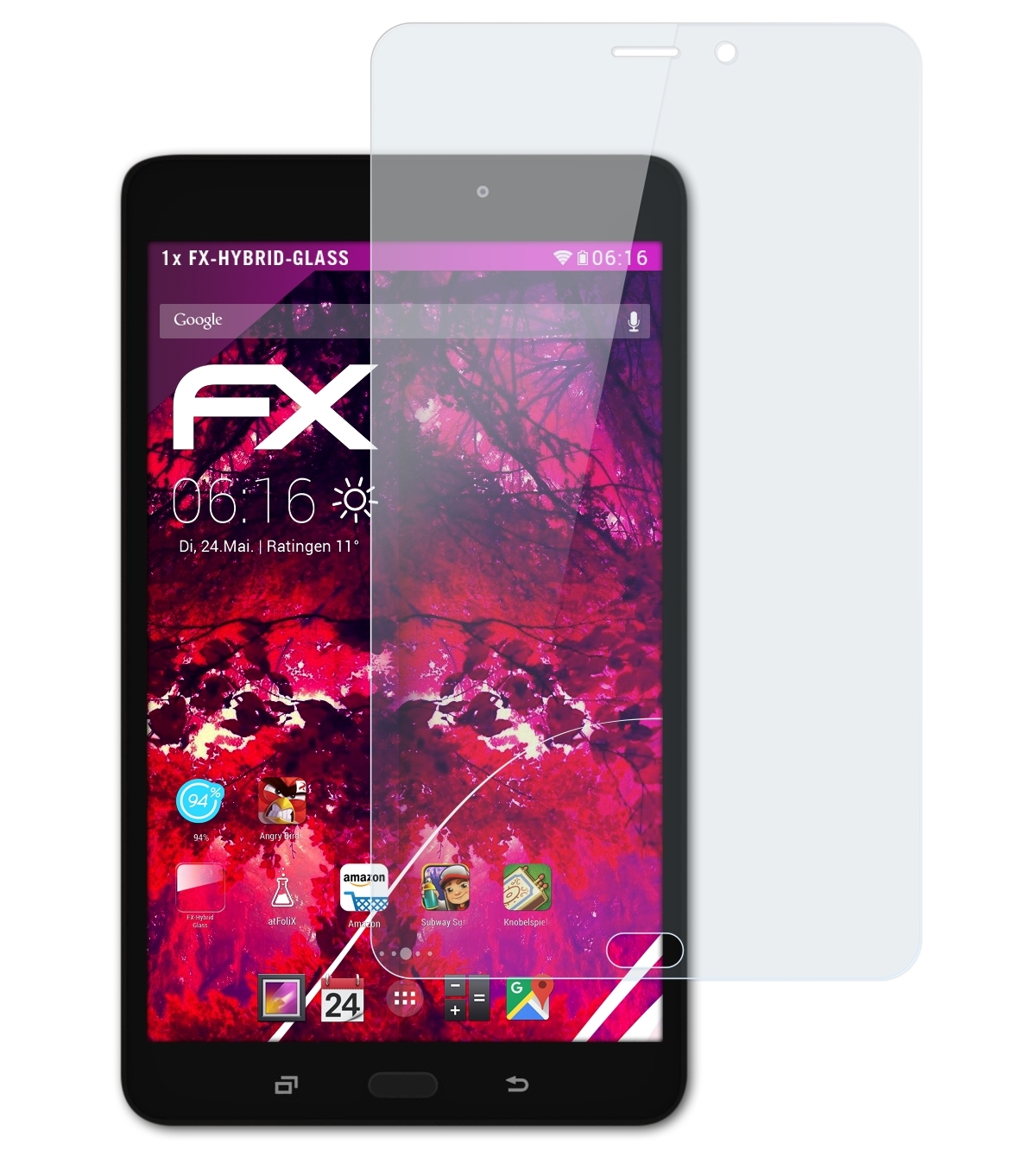 ATFOLIX FX-Hybrid-Glass Schutzglas(für Samsung A (2017)) 8.0 Galaxy Tab