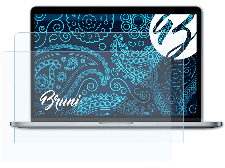 BRUNI 2x Basics-Clear Schutzfolie(für Apple MacBook 12 inch (2017))