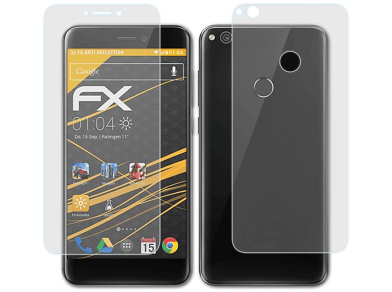 ATFOLIX 3x FX-Antireflex Displayschutz(für Huawei P9 Lite 2017)