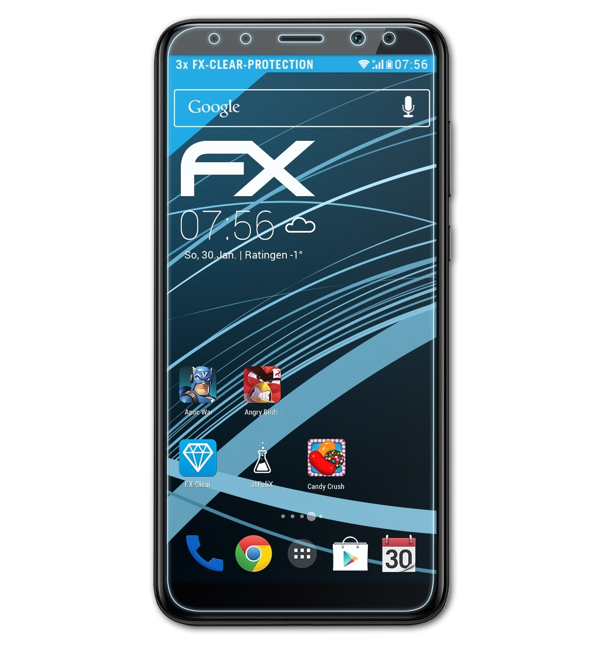 3x Huawei FX-Clear Displayschutz(für Lite) 10 Mate ATFOLIX