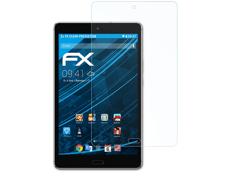 ATFOLIX 2x FX-Clear Displayschutz(für Huawei MediaPad M3 Lite 8.0)