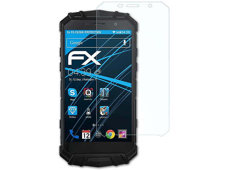 ATFOLIX 3x FX-Clear Displayschutz(für Doogee S60)