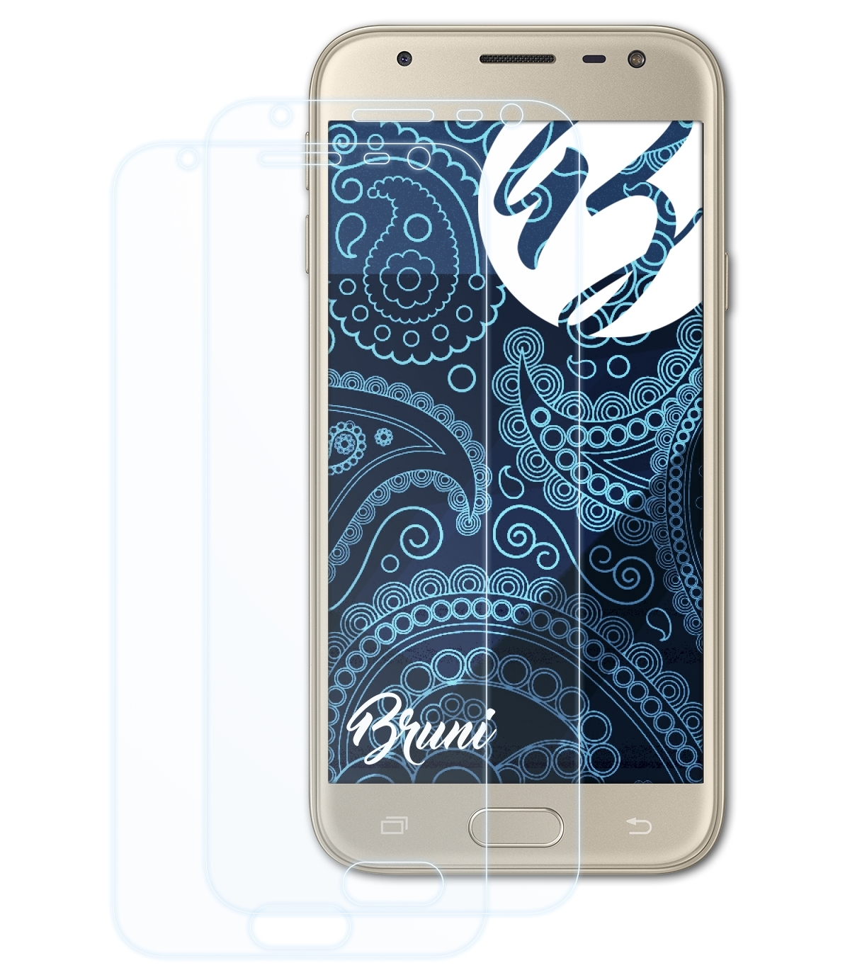 BRUNI 2x Basics-Clear Samsung J3 (2017)) Schutzfolie(für Galaxy
