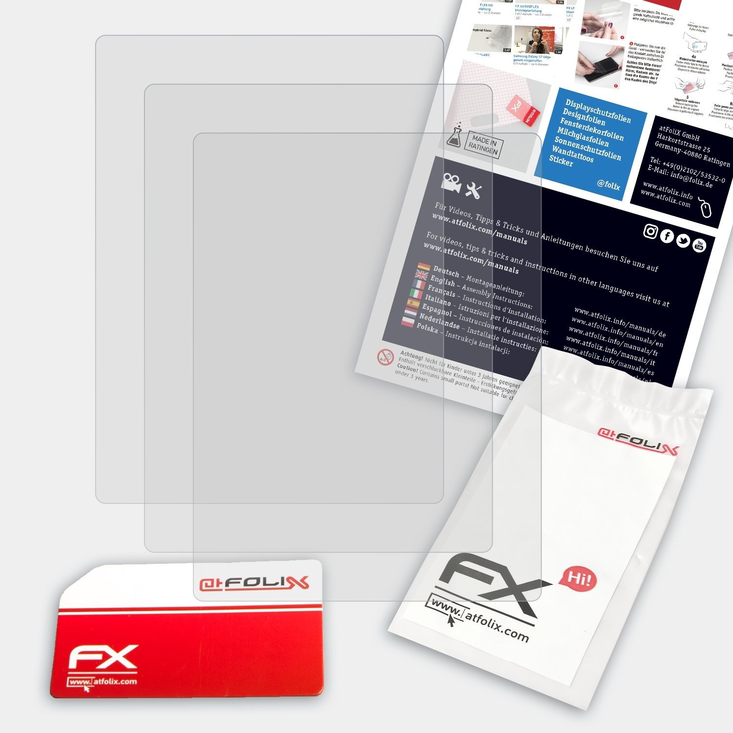 Powerflex ATFOLIX 350) FX-Antireflex 3x Displayschutz(für Rollei