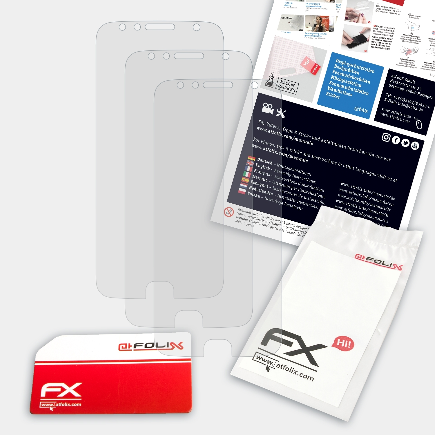 3x Plus) Moto FX-Antireflex Displayschutz(für Lenovo Motorola ATFOLIX G5S