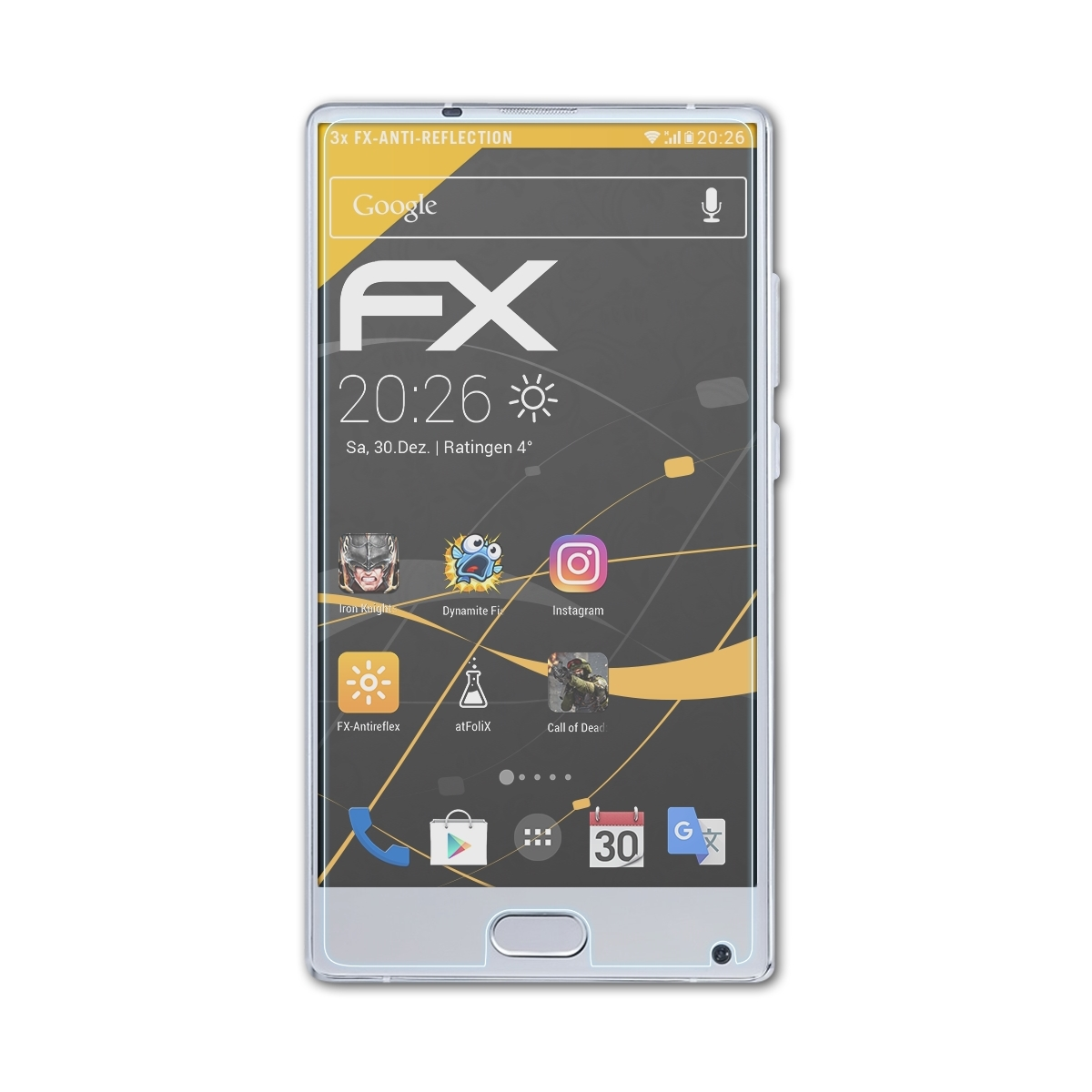 FX-Antireflex Silver) Mix Displayschutz(für 3x ATFOLIX Doogee