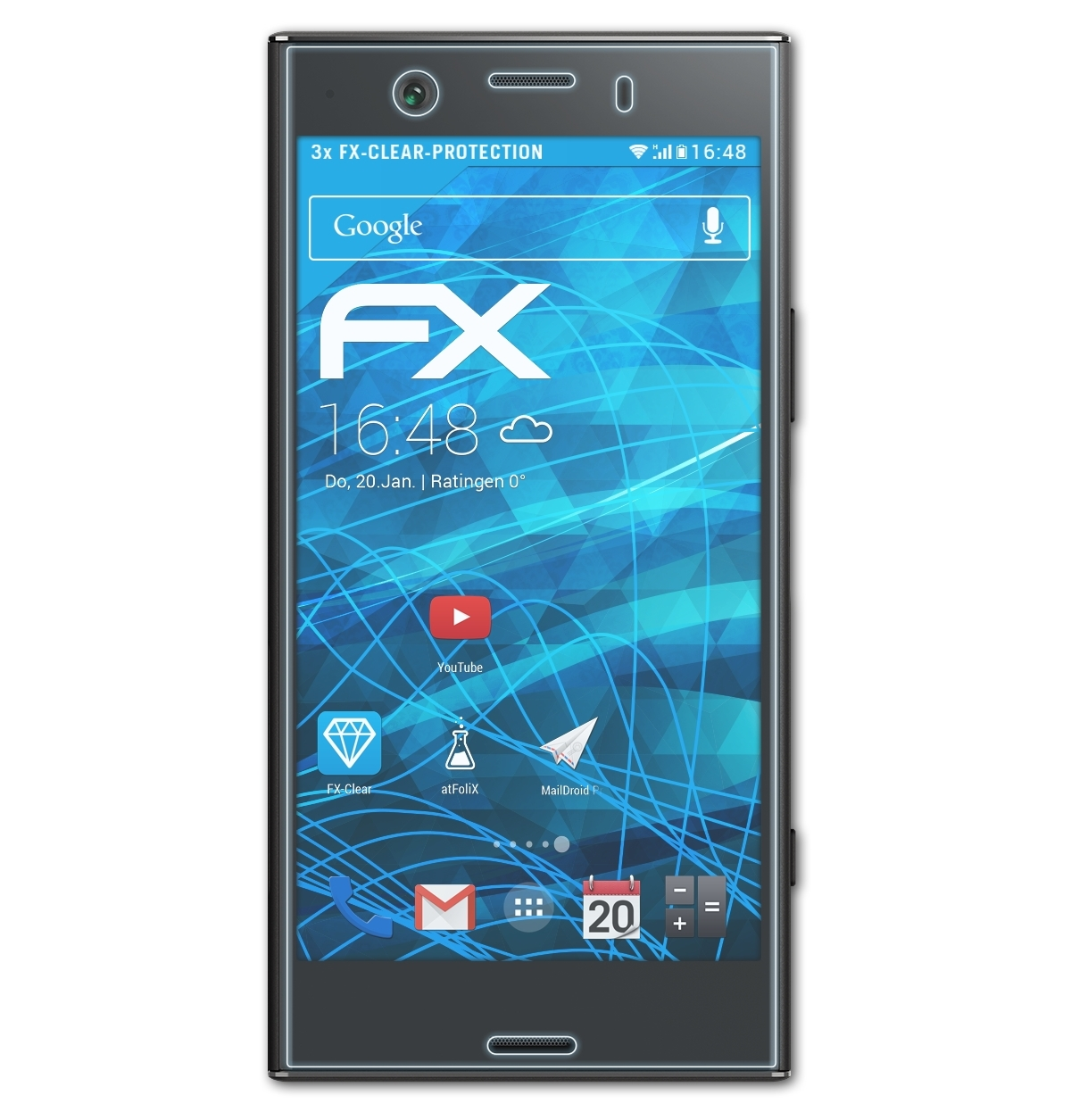 ATFOLIX 3x FX-Clear Displayschutz(für Compact) Sony XZ1 Xperia