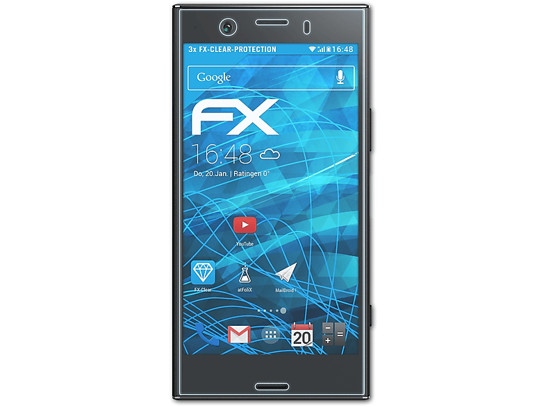 ATFOLIX 3x FX-Clear Displayschutz(für Sony Xperia XZ1 Compact)