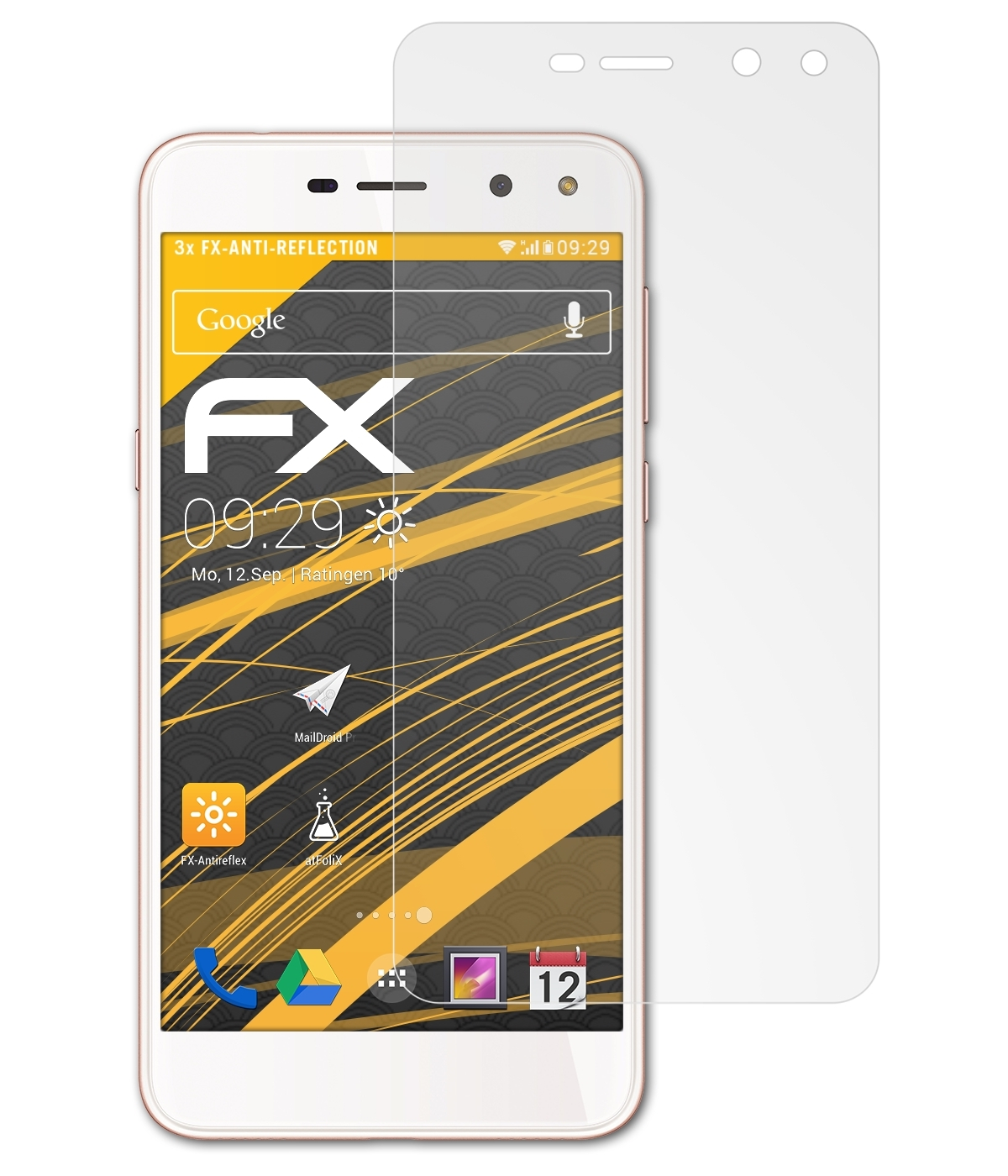 ATFOLIX 3x Huawei FX-Antireflex Young) Displayschutz(für Nova