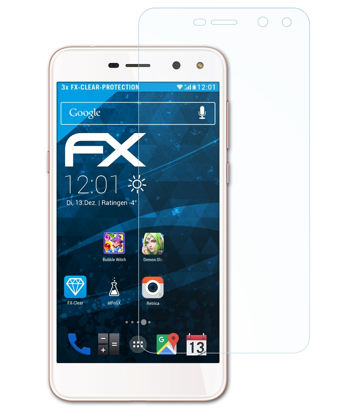 ATFOLIX 3x Young) Huawei FX-Clear Displayschutz(für Nova