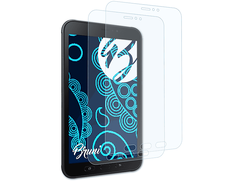 BRUNI 2x Basics-Clear Schutzfolie(für Samsung Galaxy Tab Active 2)