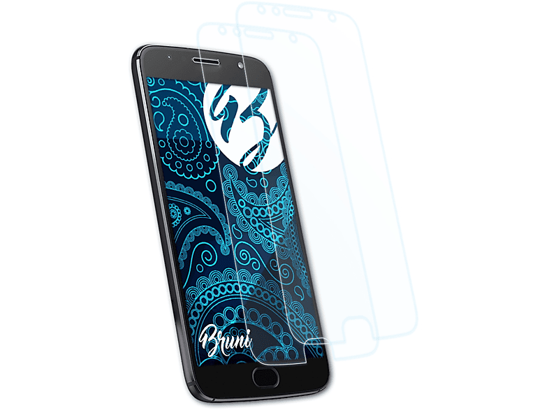 BRUNI 2x Basics-Clear Schutzfolie(für Lenovo Motorola Moto G5S Plus)