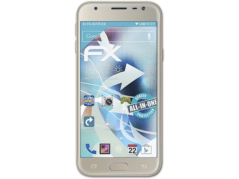 Displayschutz(für (2017)) J3 FX-ActiFleX 3x ATFOLIX Samsung Galaxy